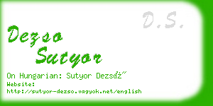 dezso sutyor business card